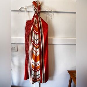 Red and Orange Halter Dress